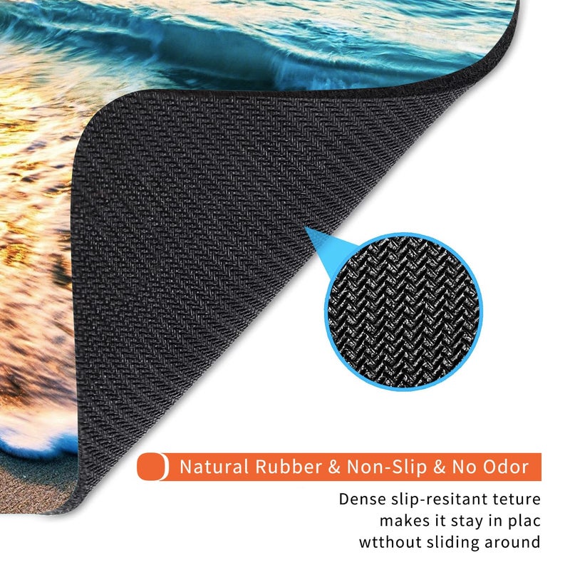 Armanza Square Mouse Pad Beach Sunset, Personalized Premium-Textured Custom Mouse Mat Design, Washable Mousepad Cloth, Non-Slip Rubber Base Computer Mouse Pads for Wireless Mouse - Image 5